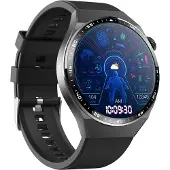 INF Smartwatch mit EKG, Körperzusammensetzungsanalyse, Blutzusammensetzungsanalyse (Harnsäure, Blutfette) Schwarzes Silikonarmband