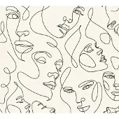 A.S. Création Vliestapete "Pintwalls III Line-Art Abstrakte Gesichter" 3D-Optik strukturiert