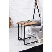Optimus Beistelltisch C-Form Laptoptisch aus Holz 40x44x55 cm Pijnboom
