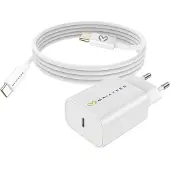 Avizar Mayaxess, 20W Netzteil für Galaxy S20 + USB-C Kabel 1m, Weiß