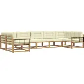 vidaXL Outdoor-Sofagarnitur 7 stk. Weiß und Creme