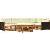 vidaXL Outdoor-Sofagarnitur 6 Stk. Natur und Creme Polyester