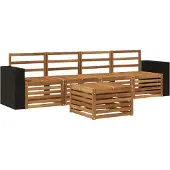vidaXL Outdoor-Sofagarnitur 5 pcs Natur Massivholz Akazie
