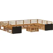 vidaXL Outdoor-Sofagarnitur 10 stk. Natur Massivholz Akazie