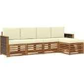 vidaXL Outdoor-Sofagarnitur 5 stk. Natur und Creme