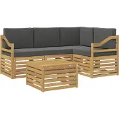 vidaXL Outdoor-Sofagarnitur 5 Stk. Weiß und Anthrazit Polyester