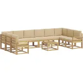 vidaXL Outdoor-Sofagarnitur 11 stk. Weiß und Beige