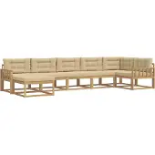 vidaXL Outdoor-Sofagarnitur mit Kissen 7 pcs Weiß und Beige