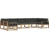 vidaXL Outdoor-Sofagarnitur 7 stk. Weiß und Anthrazit