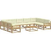 vidaXL Outdoor-Sofagarnitur 10 stk. Weiß und Creme