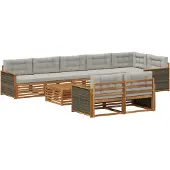 vidaXL Outdoor-Sofagarnitur mit Kissen 9 pcs
