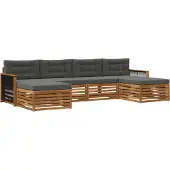 vidaXL Sofagarnituren mit Kissen 6 pcs Massivholz Akazie