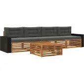 vidaXL Outdoor-Sofagarnitur 5 stk. Natur und Anthrazit