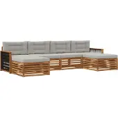 vidaXL Sofagarnituren mit Kissen 6 pcs Massivholz Akazie