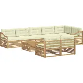 vidaXL Outdoor-Sofagarnitur 9 Stk. Weiß und Creme