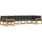 vidaXL Outdoor-Sofagarnitur mit Kissen 7 pcs Weiß und Anthrazit