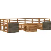 vidaXL Outdoor-Sofagarnitur 8 Stk. Natur Massivholz Akazie