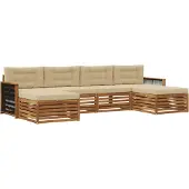 vidaXL Sofagarnituren mit Kissen 6 pcs Massivholz Akazie