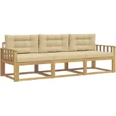 vidaXL Outdoor-Sofagarnitur 3 Stk. Weiß und Beige Polyester