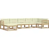 vidaXL Outdoor-Sofagarnitur 7 Stk. Weiß und Creme