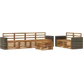 vidaXL Outdoor-Sofagarnitur 7 stk. Natur Massivholz Akazie