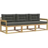vidaXL Outdoor-Sofagarnitur 3 Stk. Weiß und Anthrazit Polyester