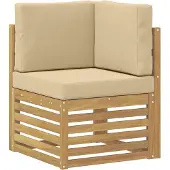 vidaXL Outdoor-Sofagarnitur 8 pcs Weiß und Beige 59 x 59 x 37 cm