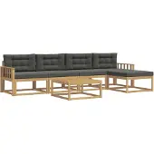 vidaXL Outdoor-Sofagarnitur 6 Stk. Weiß und Anthrazit Polyester