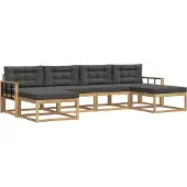 vidaXL Outdoor-Sofagarnitur 6 Stk. Weiß und Anthrazit
