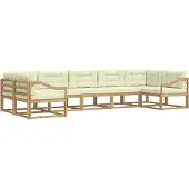 vidaXL Outdoor-Sofagarnitur 7 Stk. Weiß und Creme
