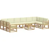 vidaXL Outdoor-Sofagarnitur 11 stk. Weiß und Creme