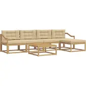 vidaXL Outdoor-Sofagarnitur 6 stk. Weiß und Beige Polyester