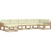 vidaXL Outdoor-Sofagarnitur mit Kissen 7 pcs Weiß und Creme