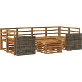 vidaXL Outdoor-Sofagarnitur 7 Stk. Natur Massivholz Akazie