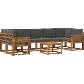 vidaXL Outdoor-Sofagarnitur 8 Stk. Natur und Anthrazit Polyester