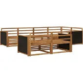 vidaXL Outdoor-Sofagarnitur 7 stk. Natur
