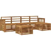 vidaXL Outdoor-Sofagarnitur 6 pcs Natur