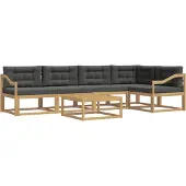 vidaXL Outdoor-Sofagarnitur 6 stk. Weiß und Anthrazit Polyester