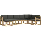 vidaXL Outdoor-Sofagarnitur mit Kissen 8 pcs Weiß und Anthrazit