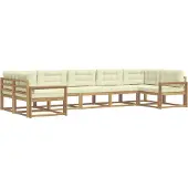 vidaXL Outdoor-Sofagarnitur 7 stk. Weiß und Creme