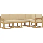 vidaXL Outdoor-Sofagarnitur 5 stk. Weiß und Beige