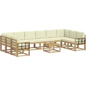 vidaXL Outdoor-Sofagarnitur 11 stk. Weiß und Creme