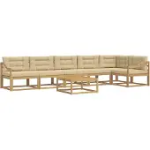 vidaXL Outdoor-Sofagarnitur 7 pcs Weiß und Beige 79 x 79 x 37 cm
