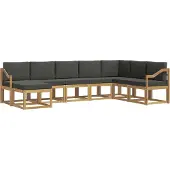 vidaXL Outdoor-Sofagarnitur 8 stk. Weiß und Anthrazit