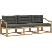vidaXL Outdoor-Sofagarnitur 3 Stk. Weiß und Anthrazit Polyester
