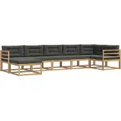 vidaXL Outdoor-Sofagarnitur mit Kissen 7 pcs Weiß und Anthrazit