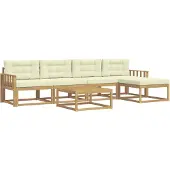 vidaXL Outdoor-Sofagarnitur 6 stk. Weiß und Creme Polyester