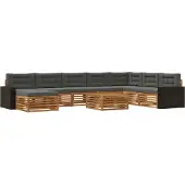 vidaXL Outdoor-Sofagarnitur 9 stk. Natur und Anthrazit