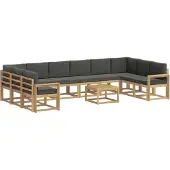vidaXL Outdoor-Sofagarnitur 11 stk. Weiß und Anthrazit