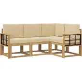 vidaXL Outdoor-Sofagarnitur 4 stk. Weiß und Beige